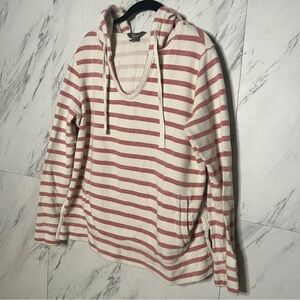 Natural Reflections Stripe Fisherman Nautical Hoodie Sweatshirt SZ M